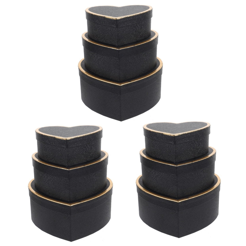 FRCOLOR 9 Pcs  Heart Shaped Gift Box Paper Made Paper Wrapping Box Delicate Small Gift Packing Case With Ribbon