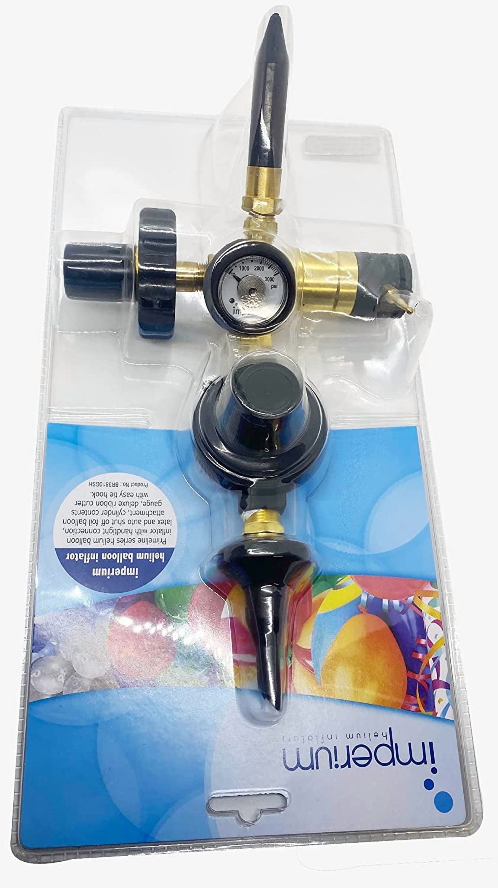 Helium Tank Combo Foil and Latex Balloon Filler Inflator Valve (with foil balloon auto shut off valve and latex rubber tilt valve)