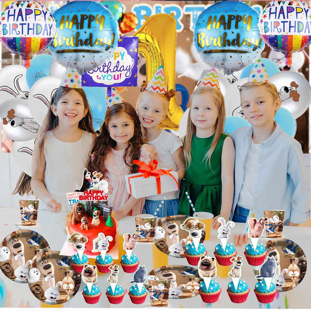 The Secret Life of Pets Balloons Party Supplies 1st Decor Tableware Birthday Cake Topper Decorations Banner Backdrop