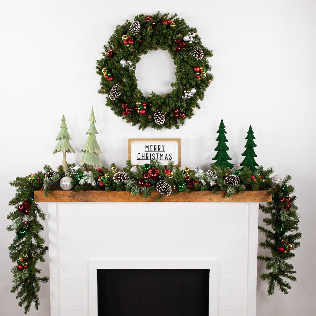 Northlight 9' x 14" Prelit Canadian Green Pine Artificial Christmas Garland - Multi Lights