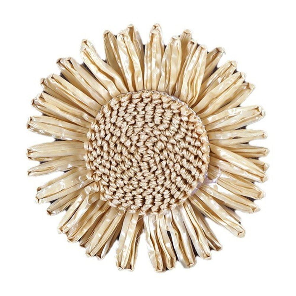 Yoyauz Woven Sunflower Napkin Rings Set of 12, Handmade Faux Yellow Daisy Napkin Ring, Braided Cotton Thread Serviette Buckles Holder for Dinner Table, Wedding, Family Gathering (Sunflower）