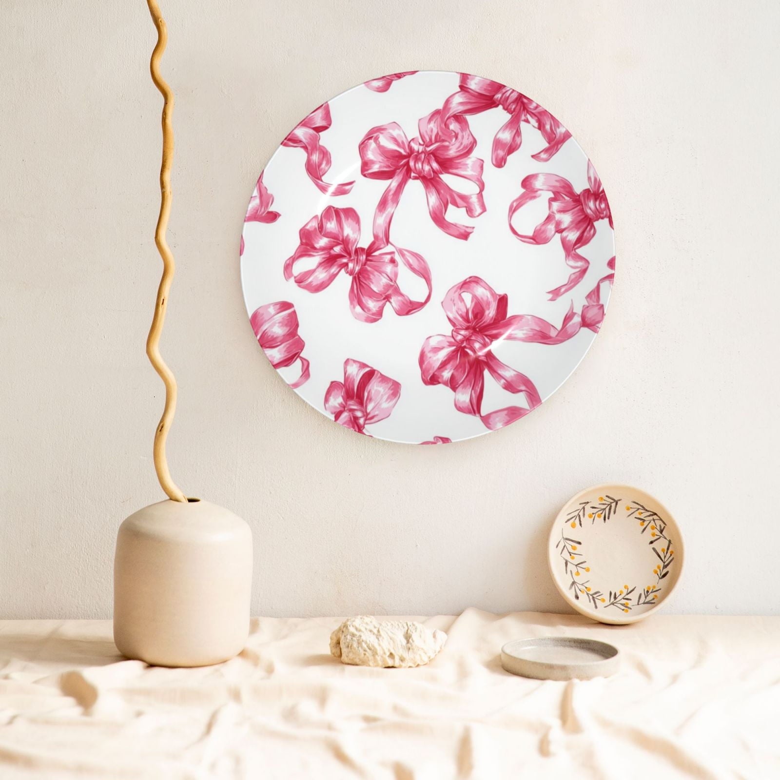 Decorative Plates – Bone China Wall & Table Decor - Cute Bow Tie - 8in
