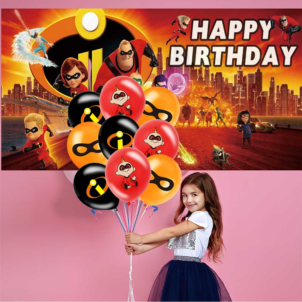 The Incredibles Birthday Party Supplies Balloons Plates Decoration Cake Topper Decor Tableware Banner Backdrop