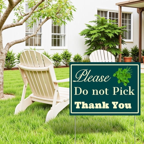 ZXCXRQFa Please Do Not Pick Coriander Yard Sign With Stake,Private Property Vegetable Sign Plant Markes for Lawn Yard Farm 9 x 12 Inches Sturdy Rust Free Weatherproof,Easy to Install