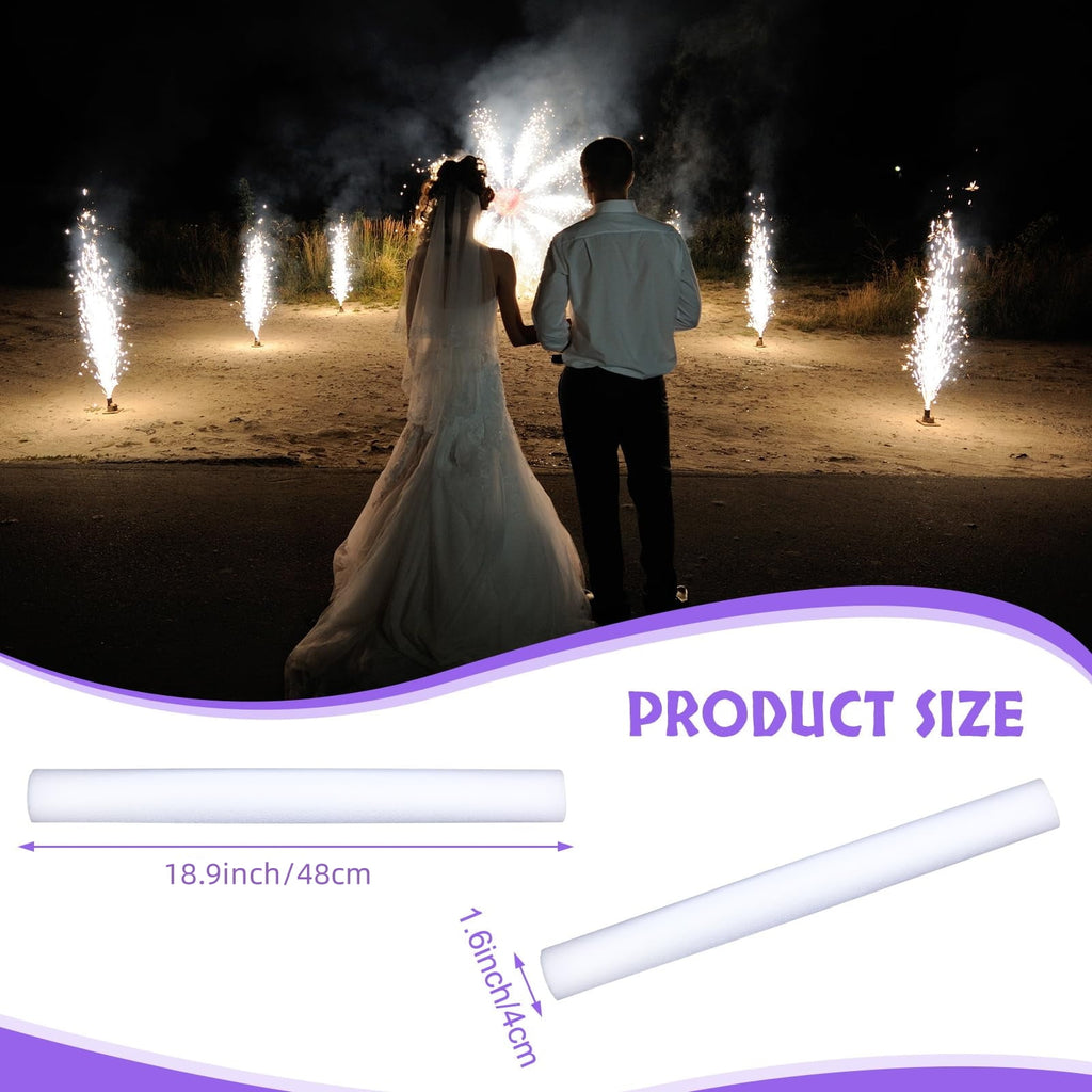 24 Pcs Led Foam Glow Sticks, 18 inch Light up Batons with 3 Modes Flashing Light up Stick White Glow Sticks for Wedding, Raves, Carnival, Concert, Halloween, Birthday Party, White
