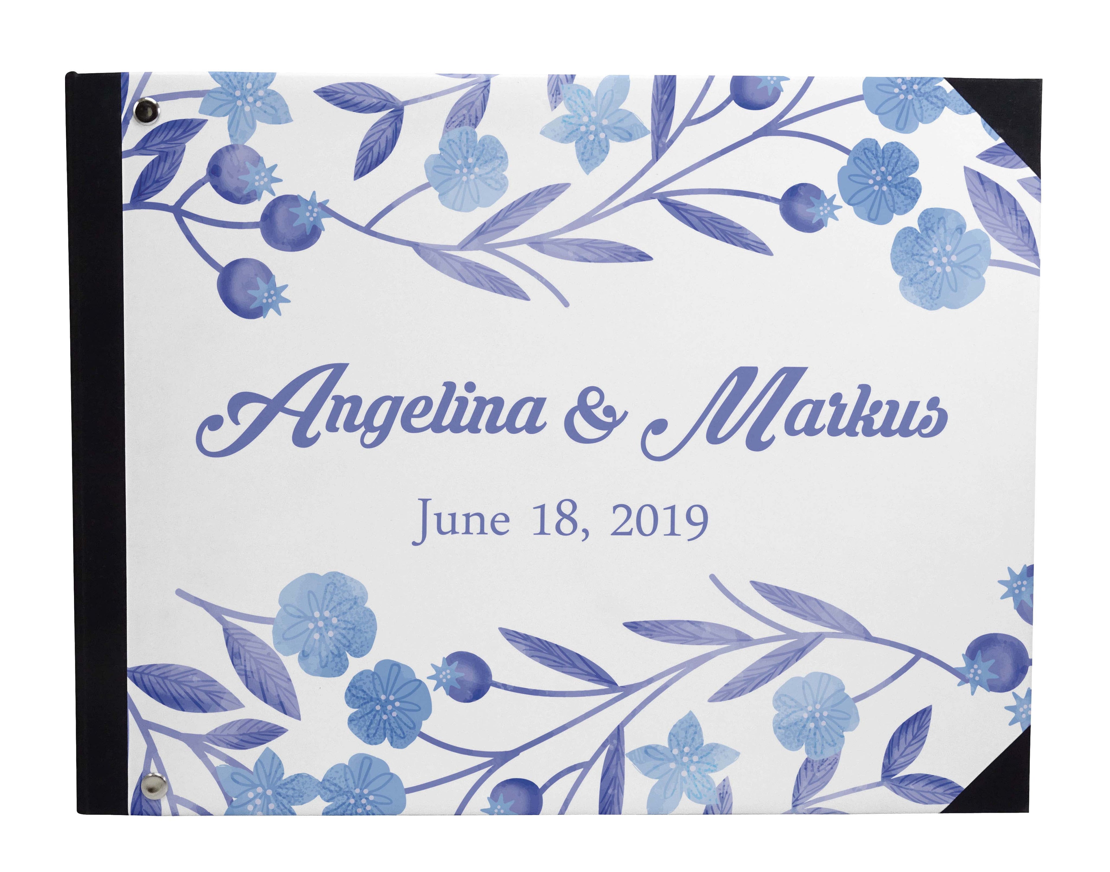 Darling Souvenir White Geometric Wedding Guest Book Hardbound Guest Sign-In Book Guest Registry Guestbook-9 x 12 Inches