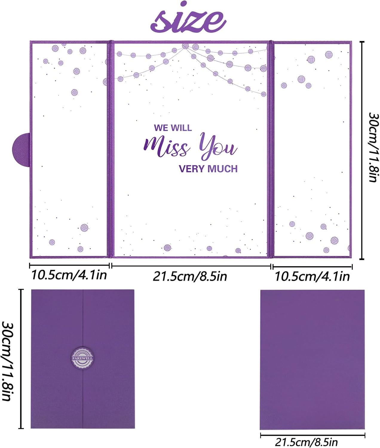 Farewell Guest Book Alternative, Farewell Gifts for Coworkers Friends, Rose Gold We Will Miss You Signature Board, Happy Retirement Party Decorations, Going Away，Farewell Card for Women Men