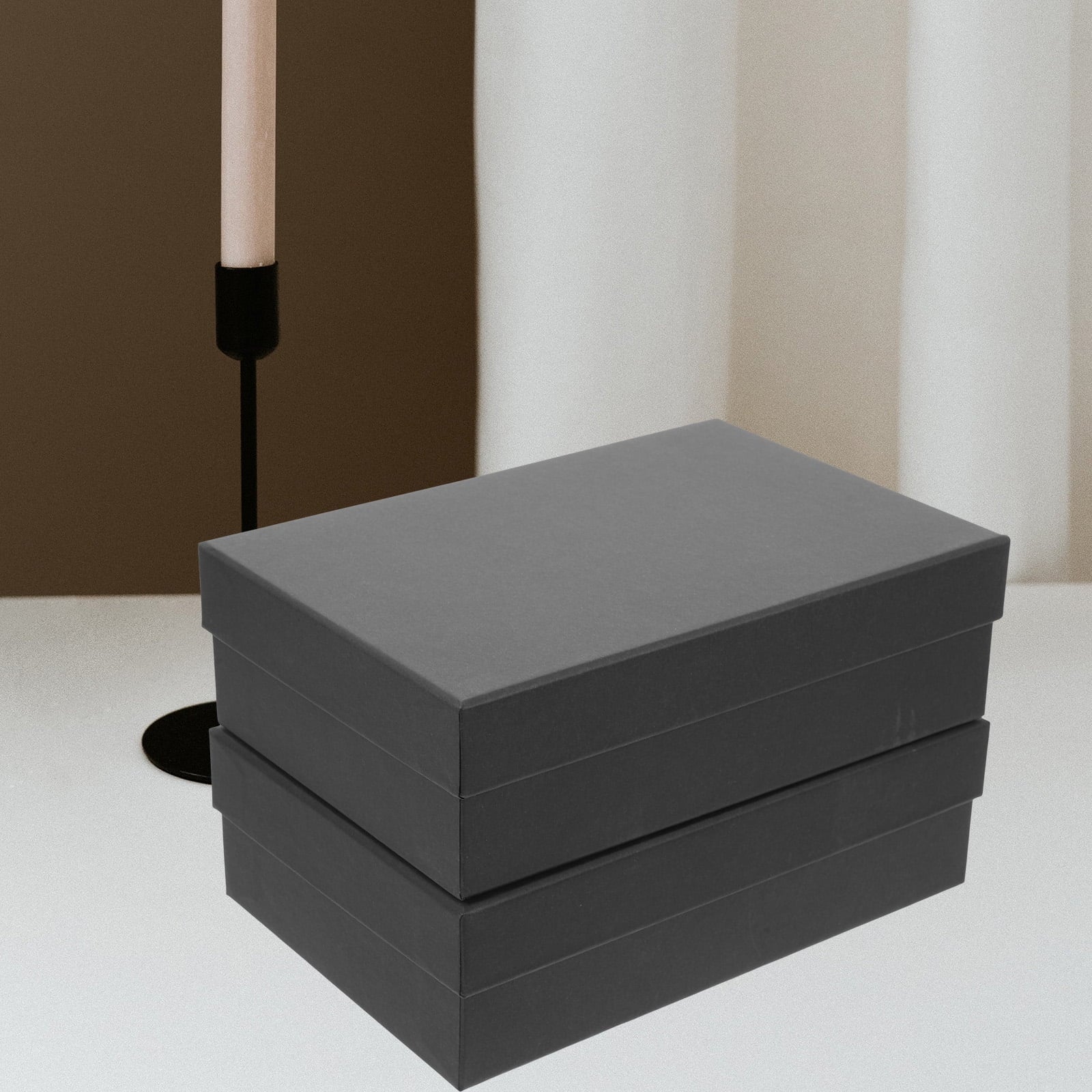 Worgeous Kraft Paper Gift Box for Storage Valentine's Day Present Black Small Box 2pcs