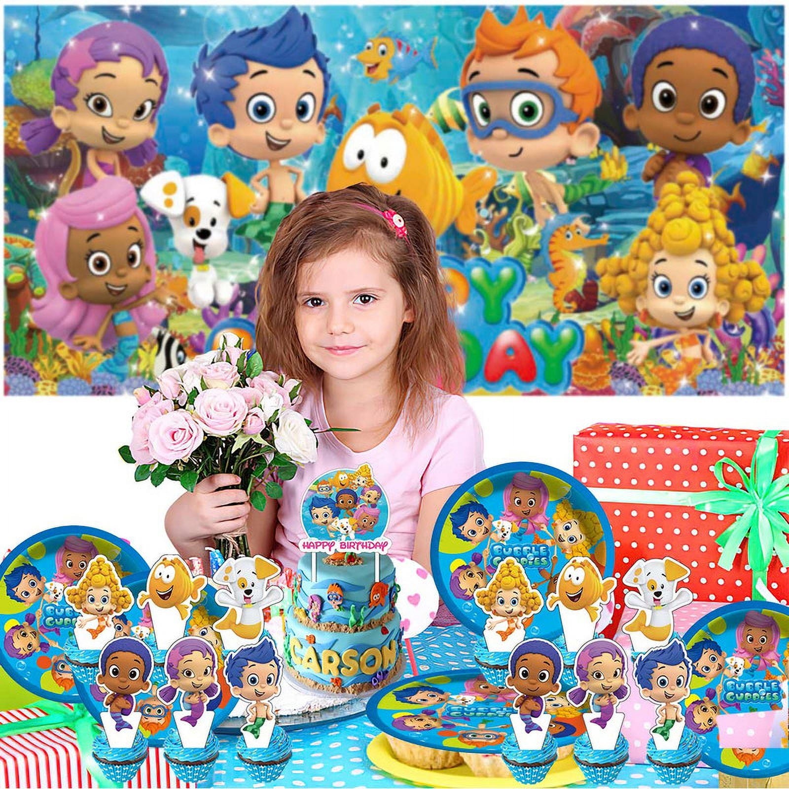 Bubble Guppies Birthday Party Supplies Balloons Plates Decoration Cake Topper Decor Tableware Banner Backdrop