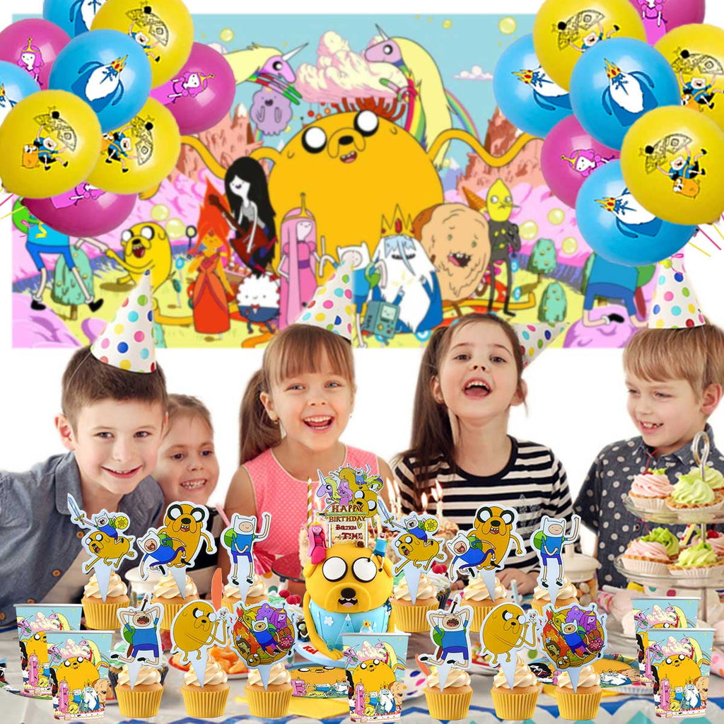 Adventure Time Balloons Party Supplies Decor Tableware Birthday Cake Topper Decorations Banner Backdrop