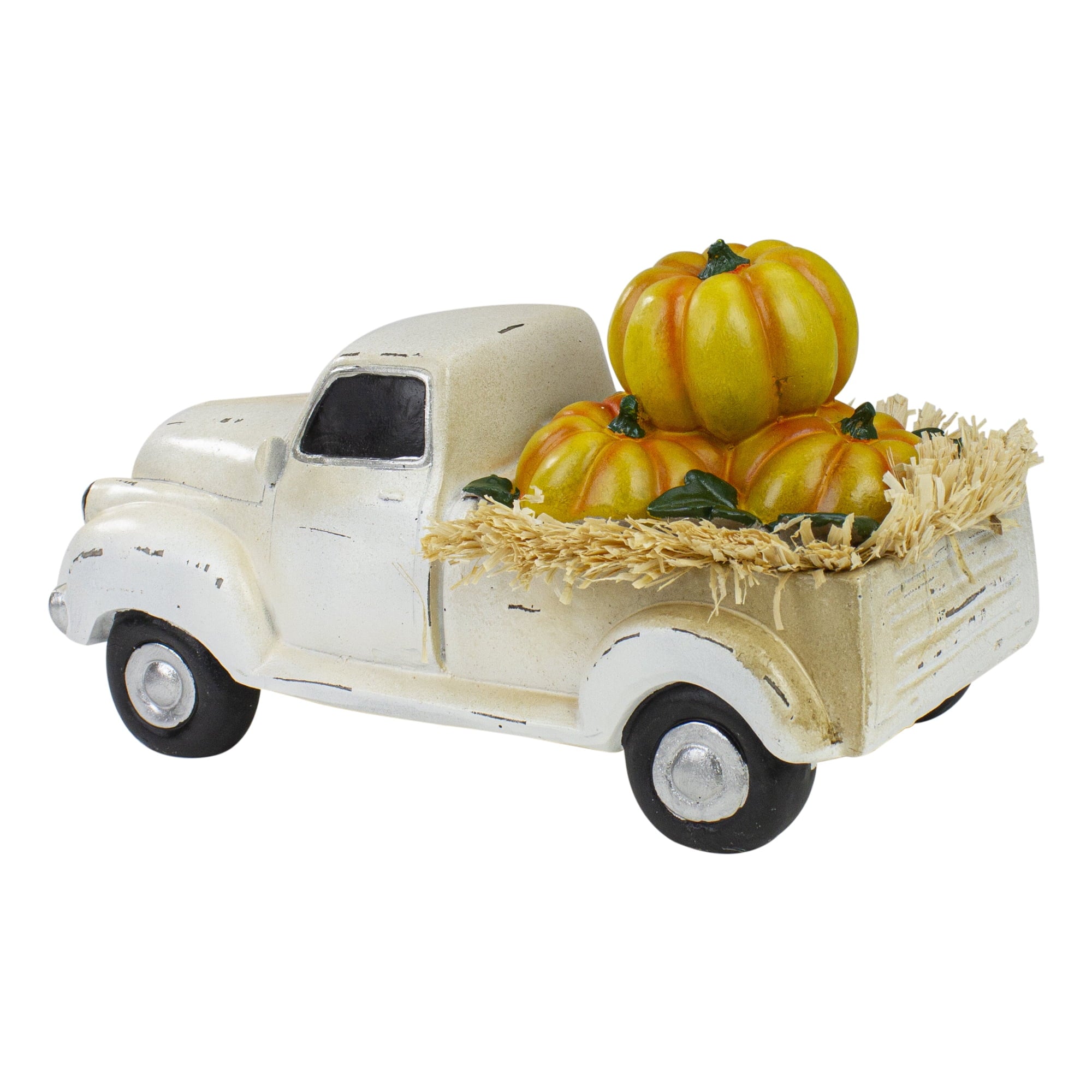 Northlight Truck Full of Pumpkins and Hay Thanksgiving Decoration - 11.25"