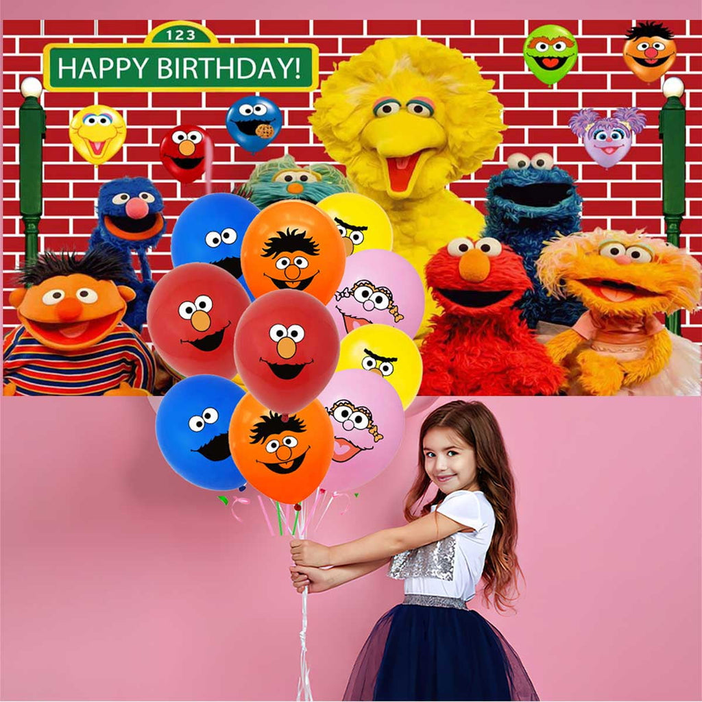Sesame Street Birthday Party Supplies Balloons Paper Plates Decoration Cake Topper Decor Tableware Banner Backdrop