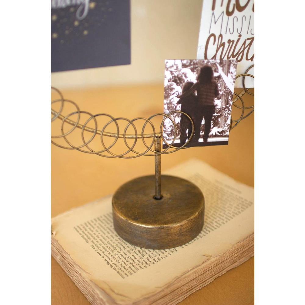 Kalalou Inc Round Wire Christmas Card Holder On A Stand