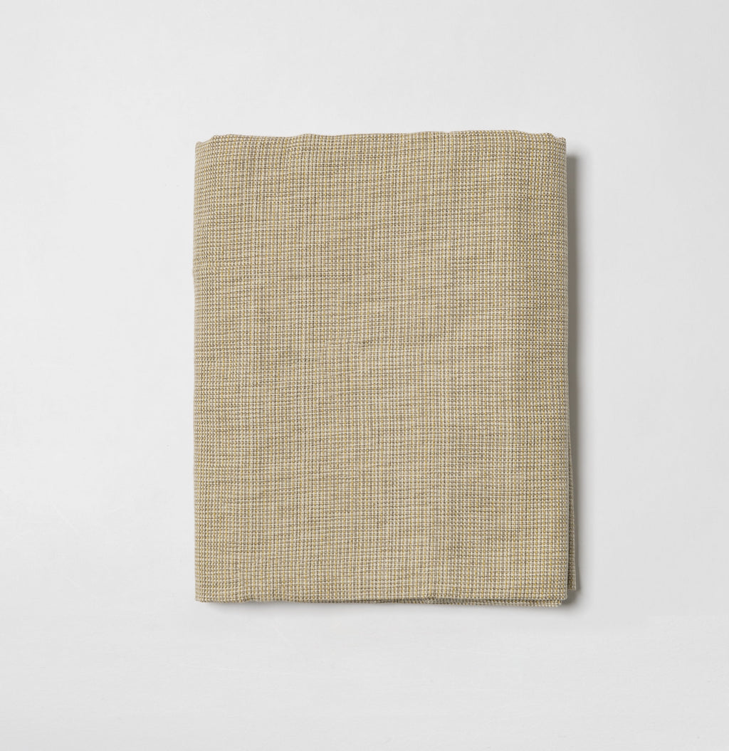 Tweed Tablecloth, 100% Cotton, 52" X 70", Taupe/Green