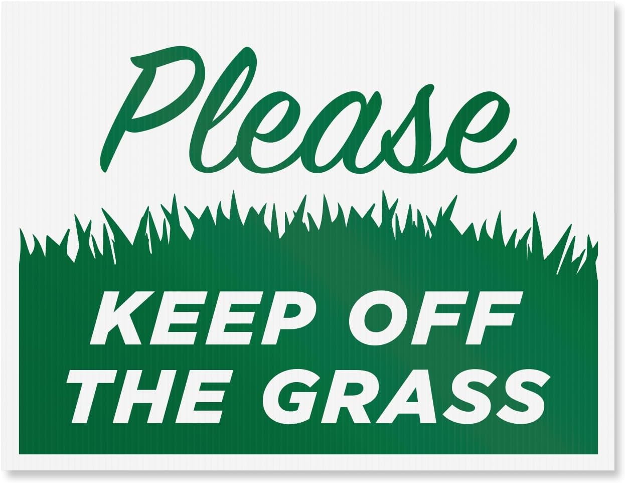 Keep Off Grass Yard Signs with H-Frame Stakes, 17" x 13" Corrugated Plastic Keep Off Grass Signs for Yard (Pack of 4)