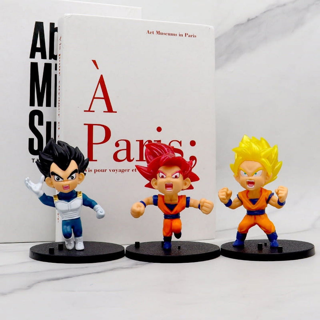 6pcs Set Dragon Ball Z Super Saiyan Son Goku Vetega Gotenks Cake Topper Mini