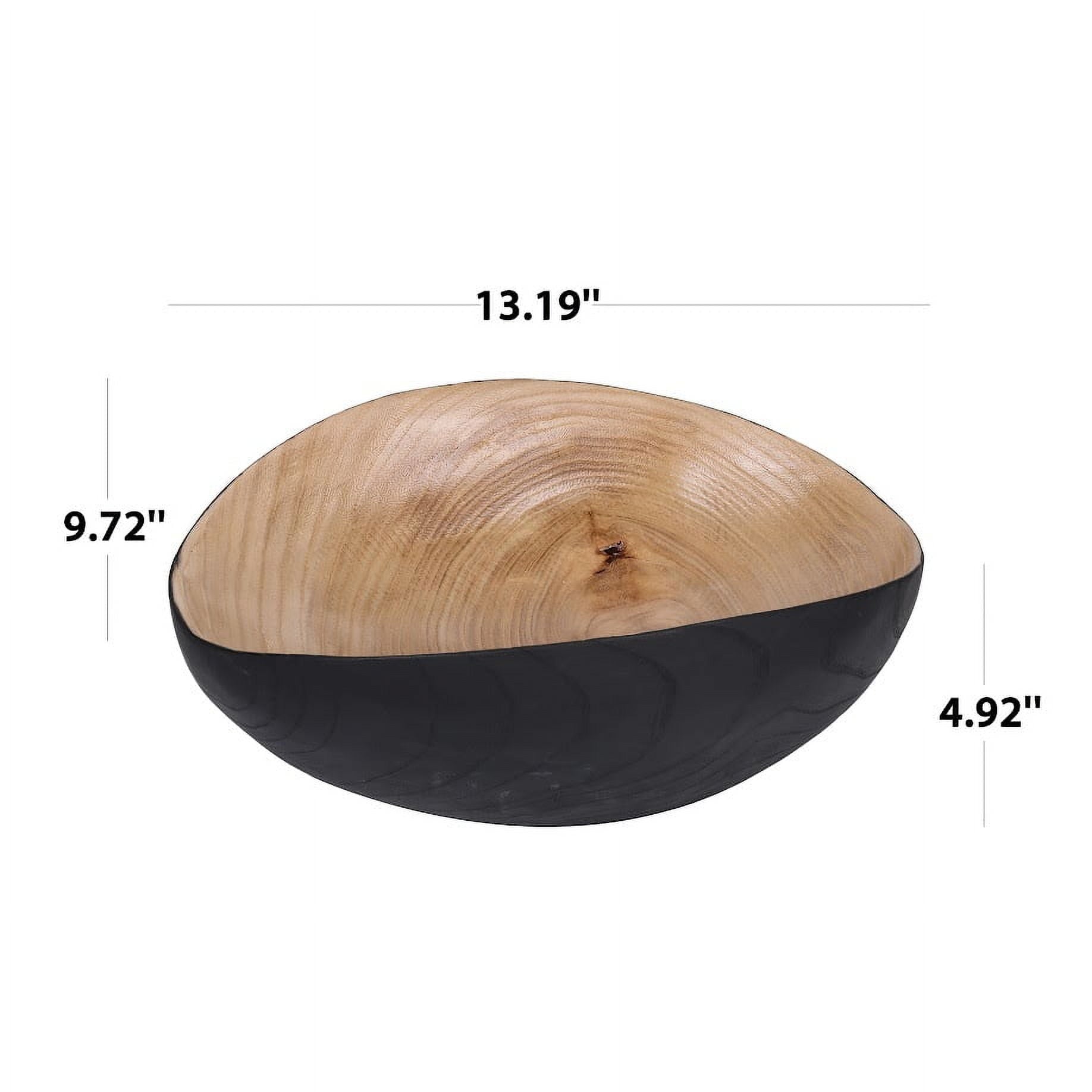 Home Decor Collection Sterling & Noble Home Black and Natural Wood Decorative Tabletop Bowl