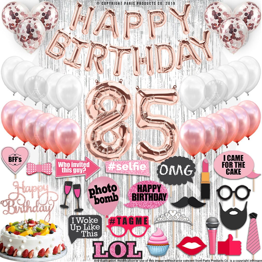 4th Birthday Decorations Party Supplies, Rose Gold 4Number Balloons 4th Foil Mylar Balloons Latex Balloon Decoration 4th Birthday Gifts