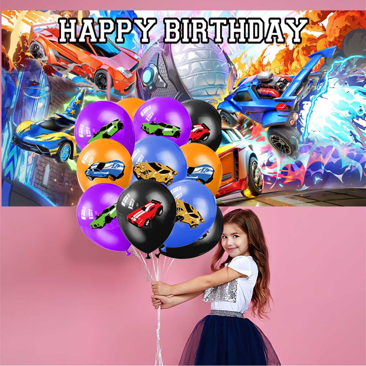 Rocket League Party Supplies Birthday Balloons Plates Decoration Cake Topper Decor Tableware Banner Backdrop