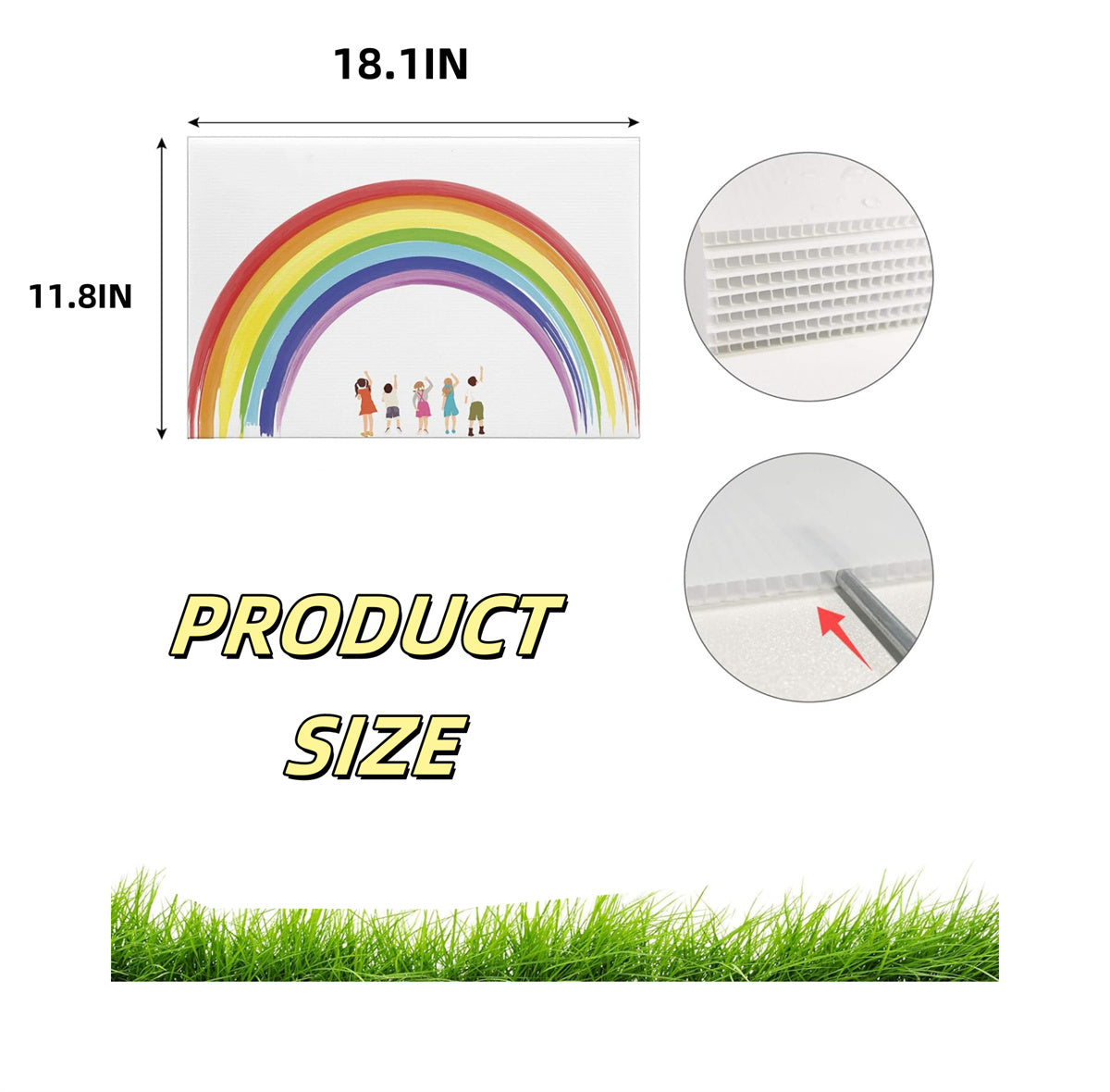 Lawn Signs,Corrugated Plastic Signs,Blank Yard Signs with Stakes, 18.1x11.8In Double Sided for Yard Sign Outdoor, Garage Sale, Open House, Estate Sale, Guidepost, Birthday Party