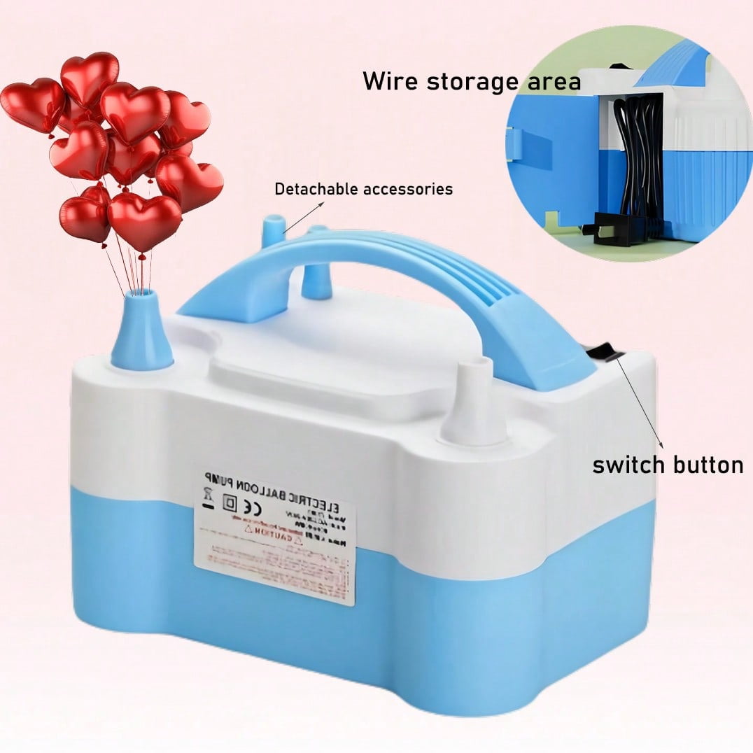 Electric Balloon Pump Air Inflator Portable Automatic Double Nozzle Balloon Blower Suitable For Birthday, Wedding Balloon Party Decoration
