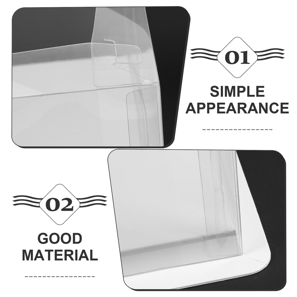 5pcs Transparent Cake Box Candy Gift Box Container Carrier Packaging Box for Birthday Shower Wedding ( 8 inch Single Layer Boxes )