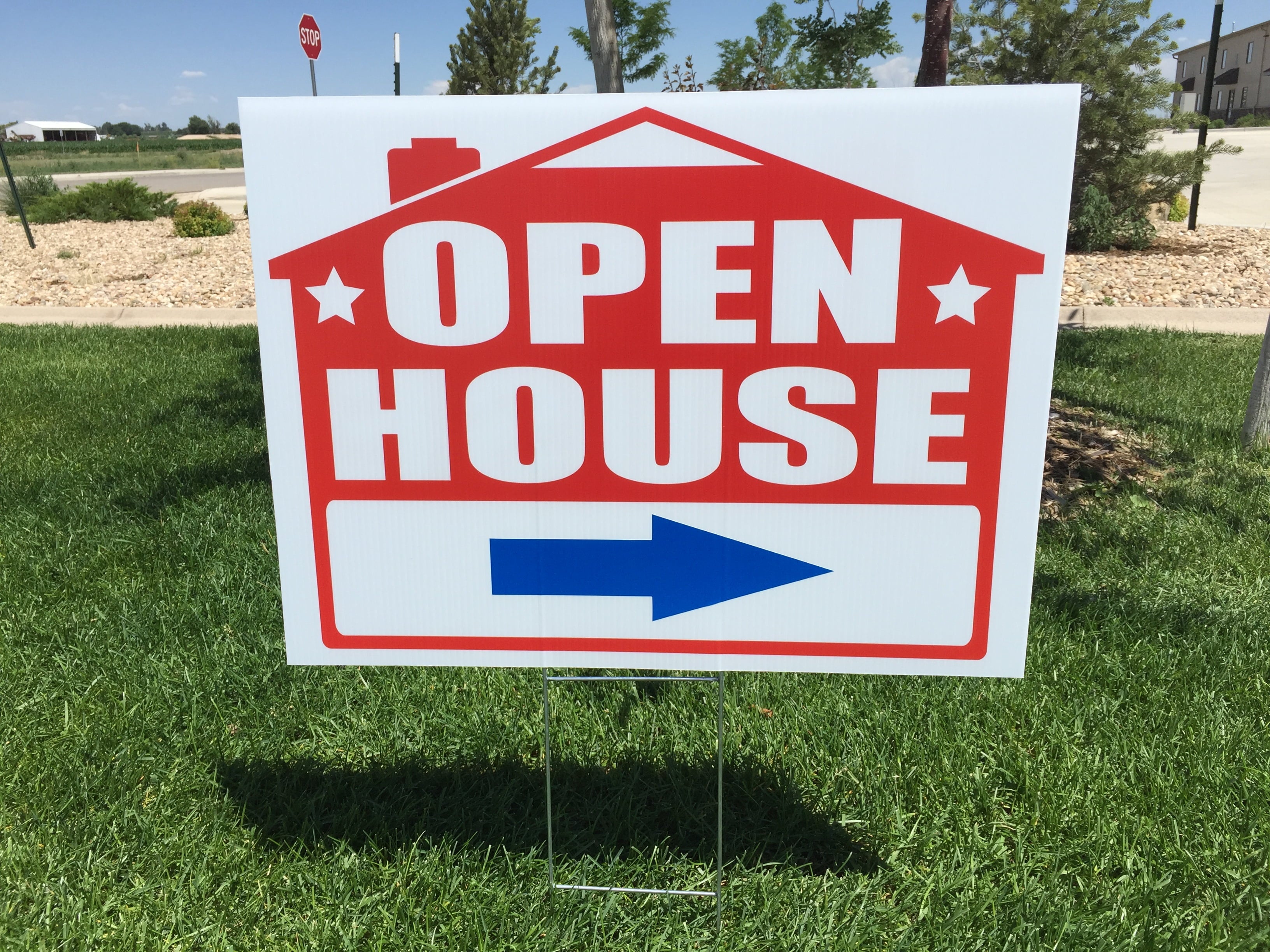 10 Pack Open House Lawn Signs with Stakes, and Arrow Stickers