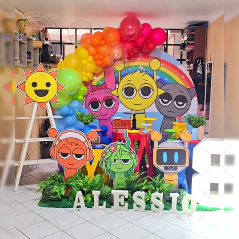 51pcs Hot Game-Incredibox Sprunki Kids Birthday Party Colorful Latex Balloon Decoration 1-9th Baby Boy Party Supplies Gifts Toys