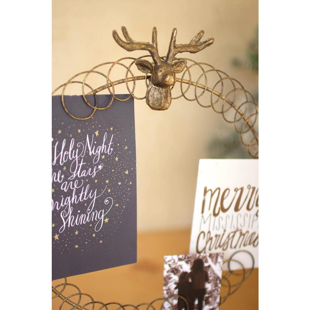 Kalalou Inc Round Wire Christmas Card Holder On A Stand