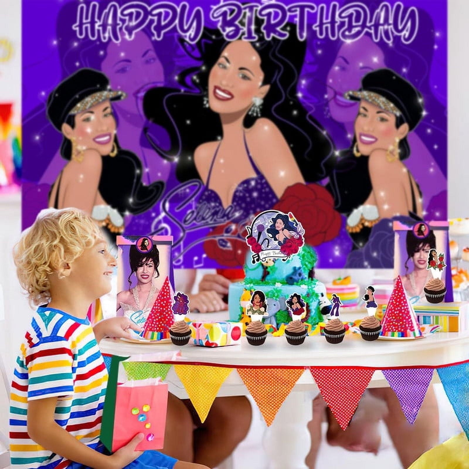 Selena Party Favor Bags Goodie Treat Decorations Candy Supplies Birthday Cake Topper Backdrop Banner