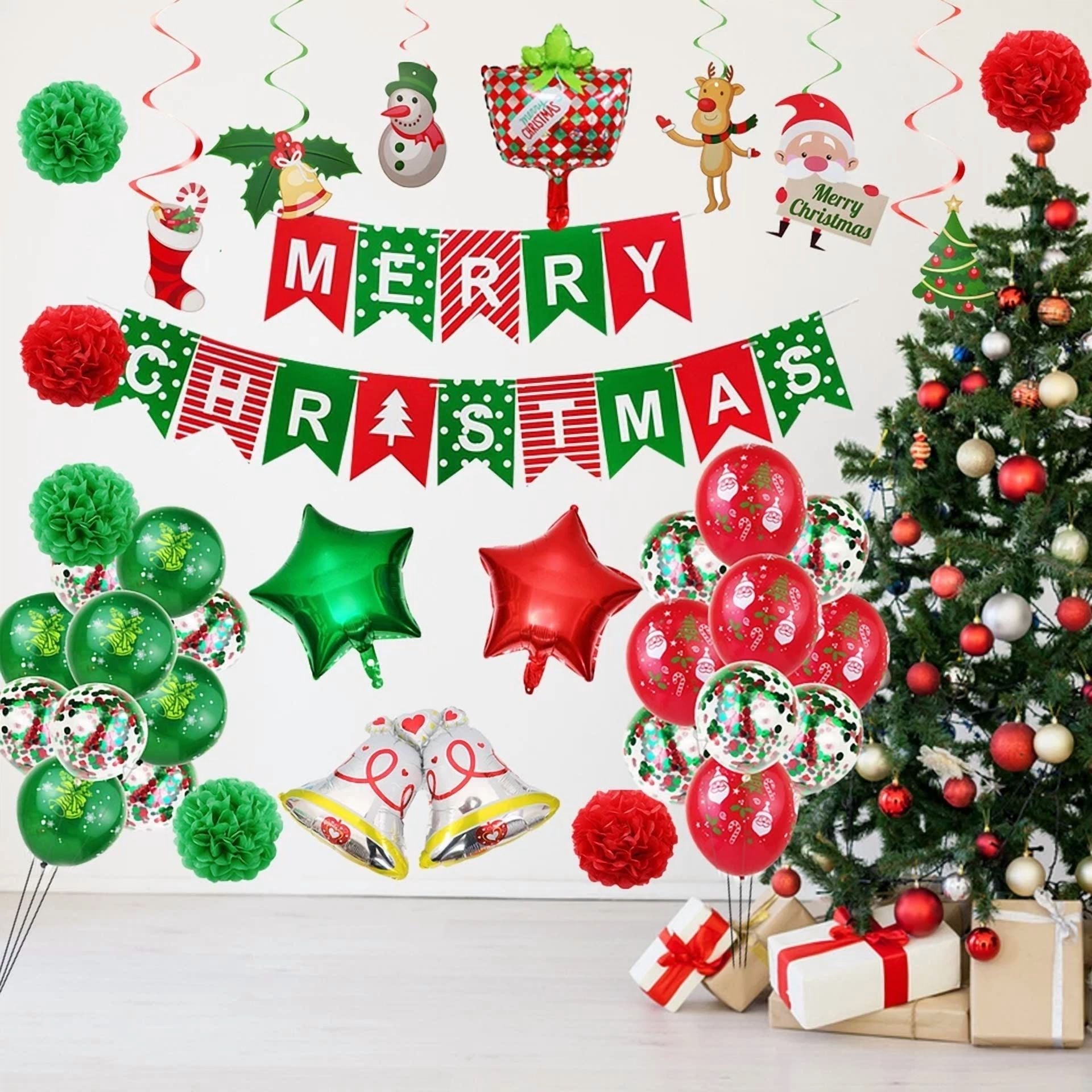 Christmas Balloon Decoration Set With Pump For Parties Holiday Decor (39 Pieces)