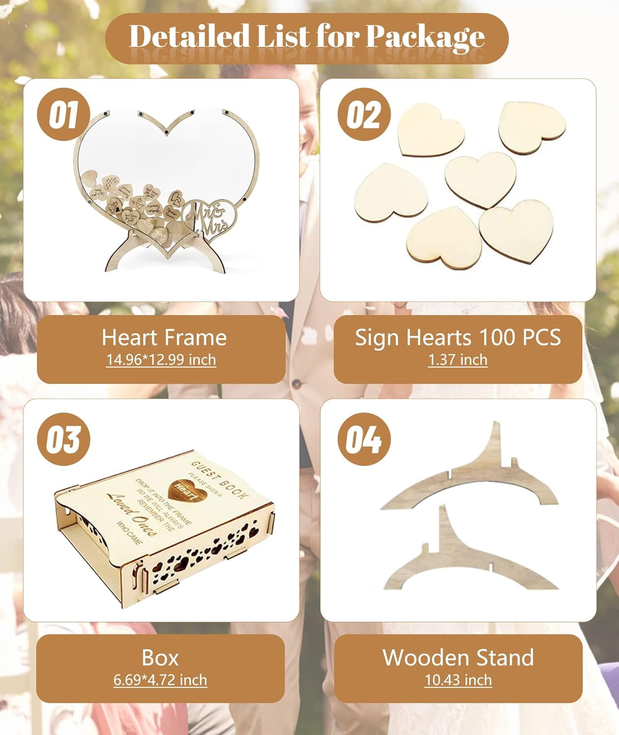 Heart Wedding Guest Book Alternative, Guest Book Wedding Reception Rustic Wedding Books for Guests to Sign, Wedding Heart Guest Book Drop Box, Guest Book for Wedding