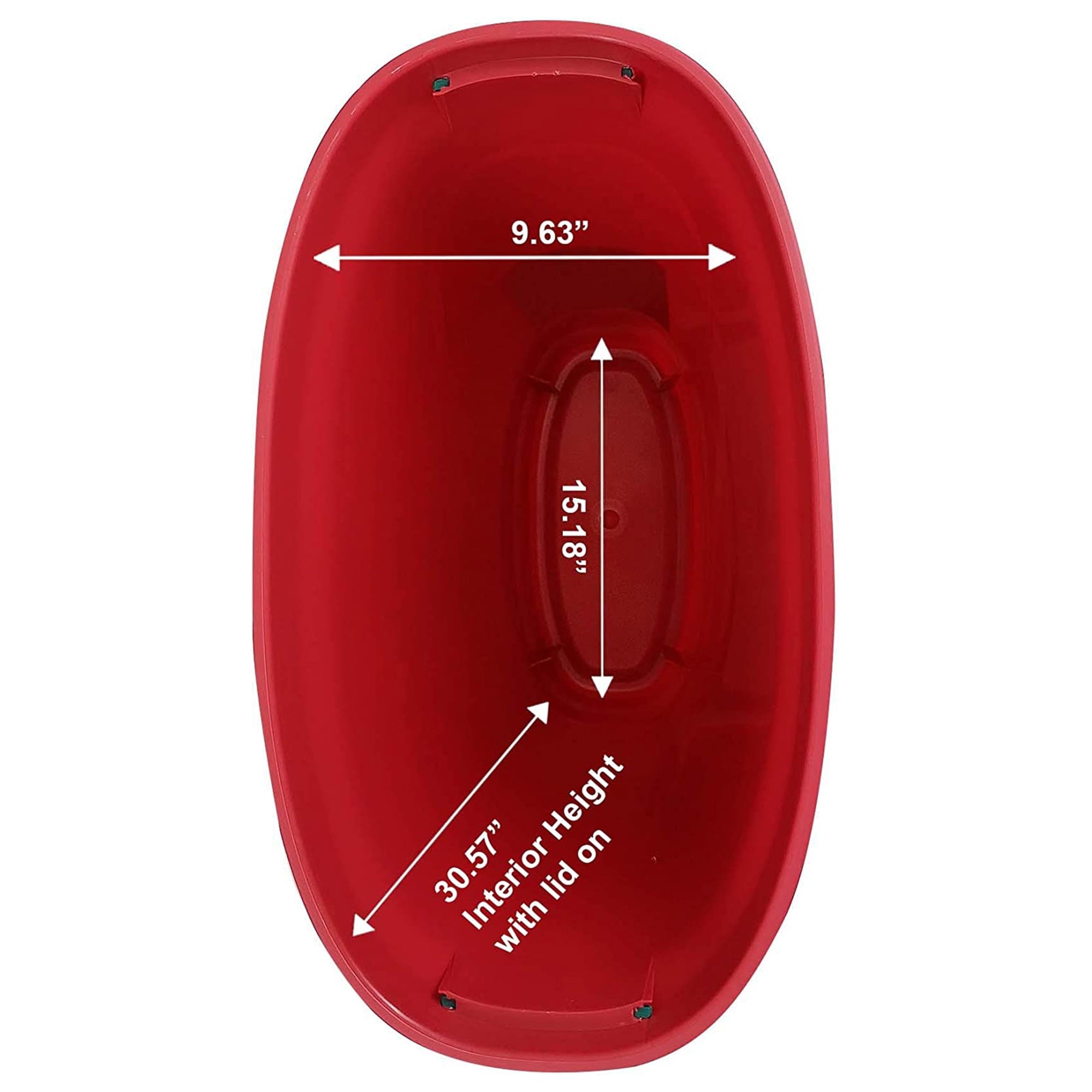 Open Box 30-In Vertical Gift Wrap Storage Container Box, Red, Clear Lid(2 Pack)