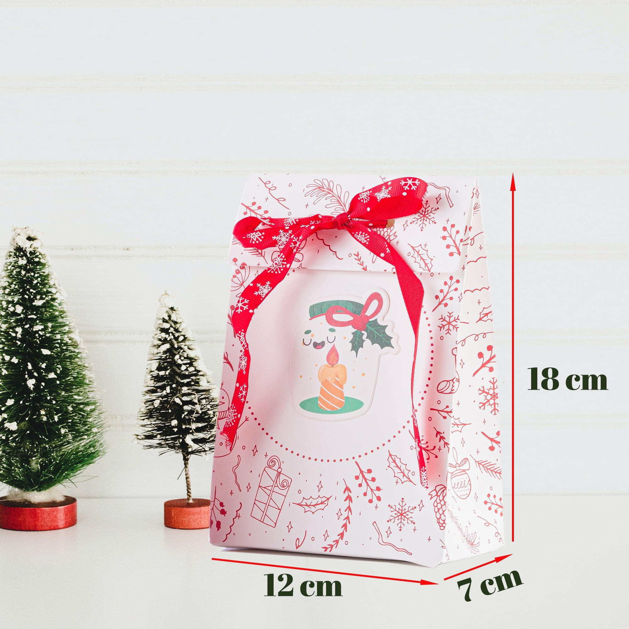 Trendazer 12 Pack Premium Christmas Party Paper Gift Bag with Special Design Multicolor