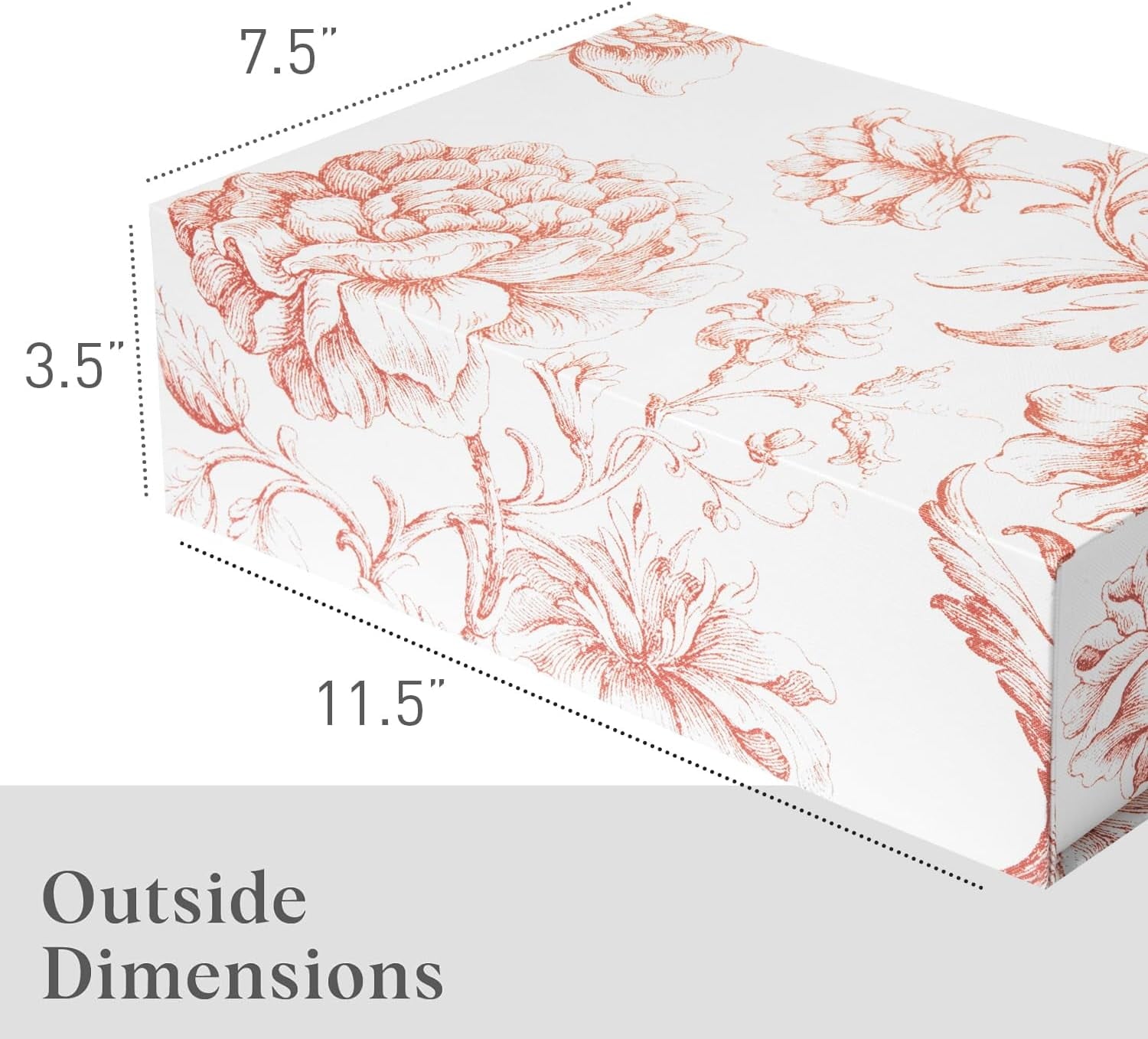 Luxury Keepsake Gift Box 3-Pack | Pink Floral Decorative Boxes with Magnetic Lids for Presents, Wedding Memory Box, and Bridal Gifts. 11.5" x 7.5" x 3.5"