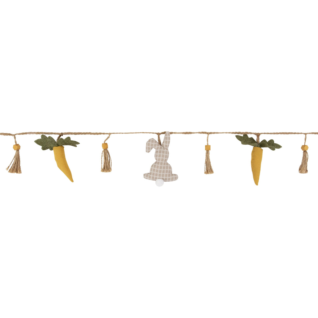 Northlight Fabric Rabbits and Carrots Easter Garland -3.5'