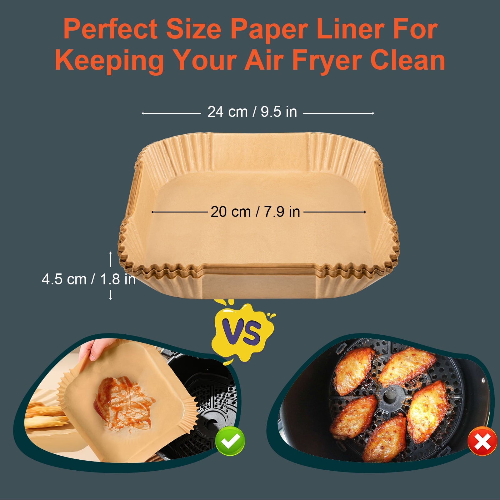 BISNIE Air Fryer Accessories setFood Grade Materials and BPA Free Machine Washable for 5.5QT-6.2QT (2.62lb)