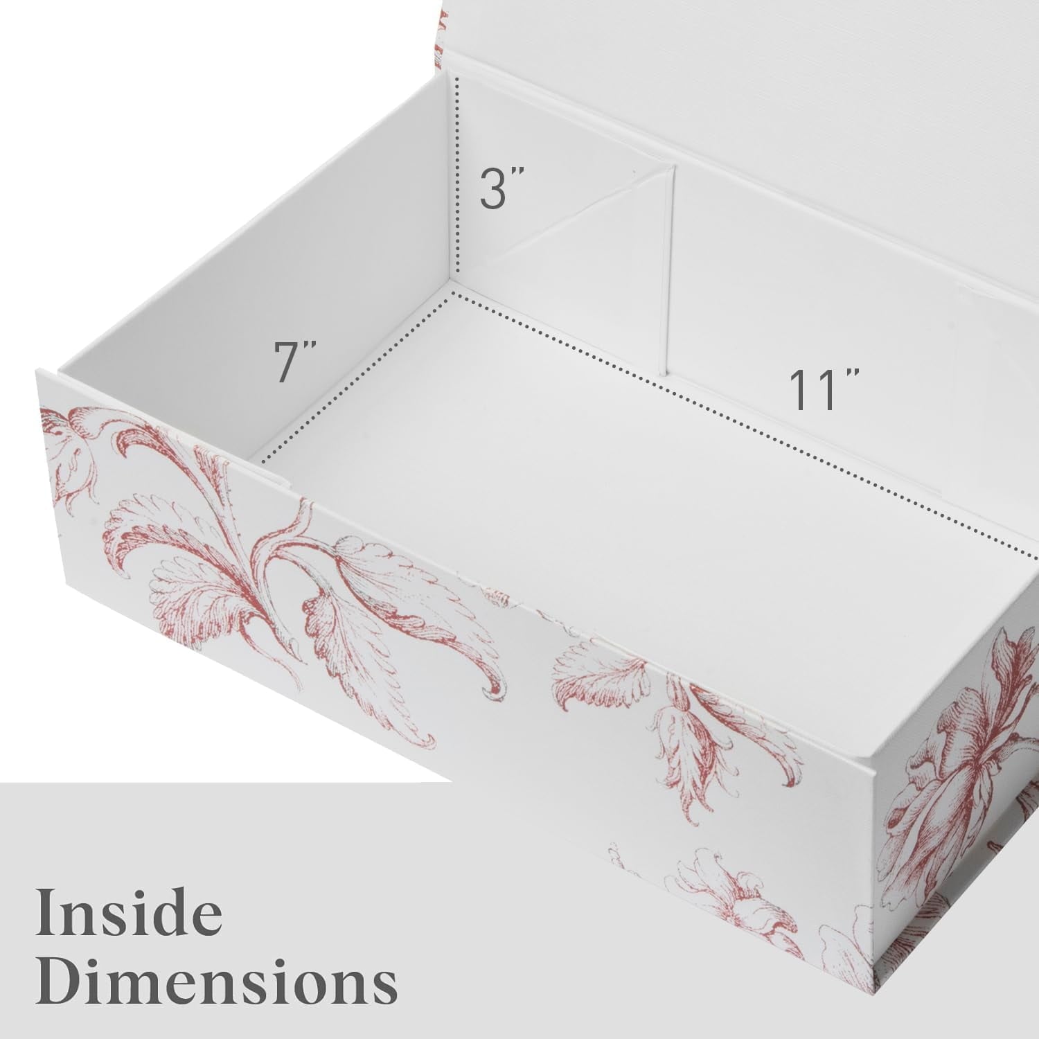 Luxury Keepsake Gift Box 3-Pack | Pink Floral Decorative Boxes with Magnetic Lids for Presents, Wedding Memory Box, and Bridal Gifts. 11.5" x 7.5" x 3.5"