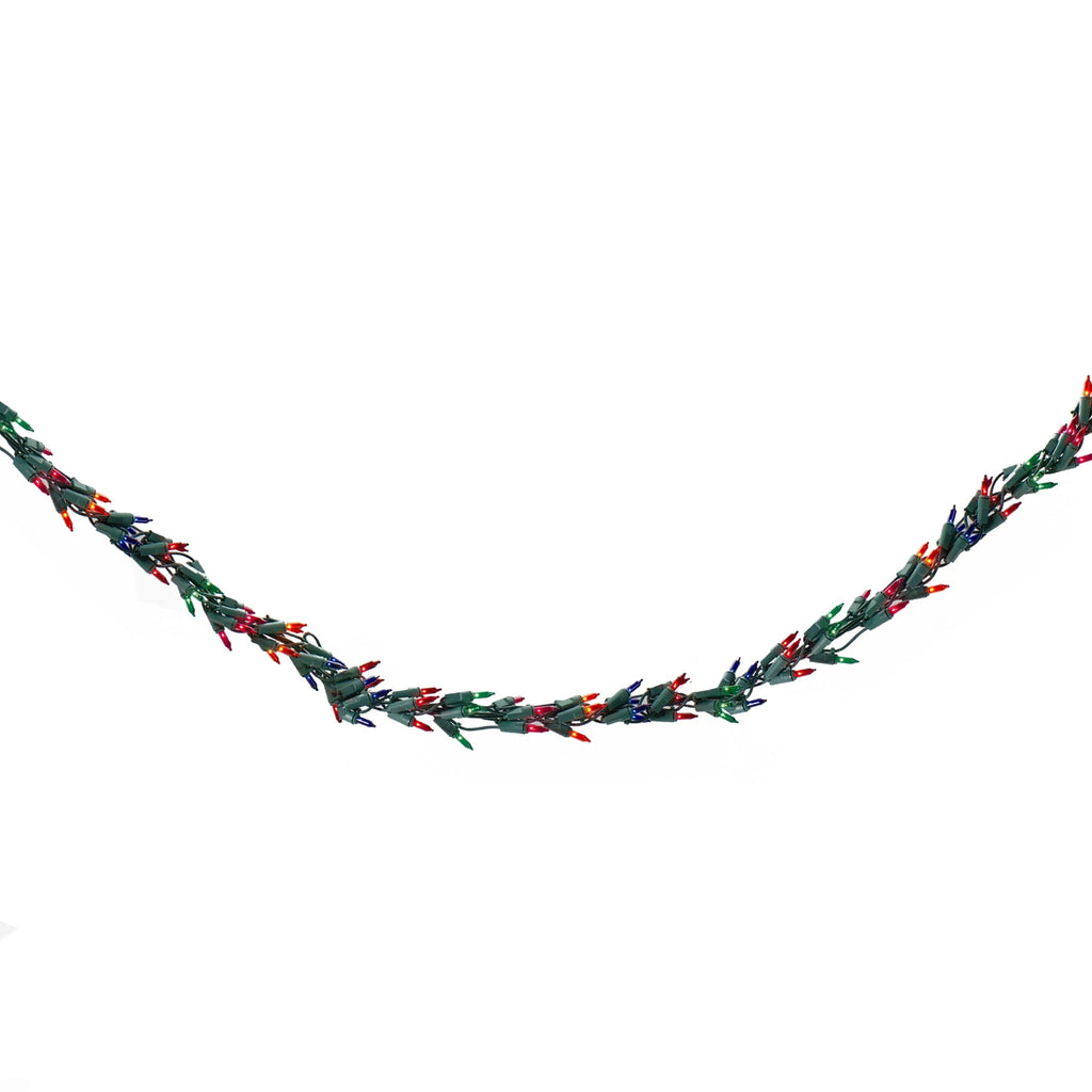 300 Count Multi-Color Mini Christmas Light Garland Set - Green Wire 18'