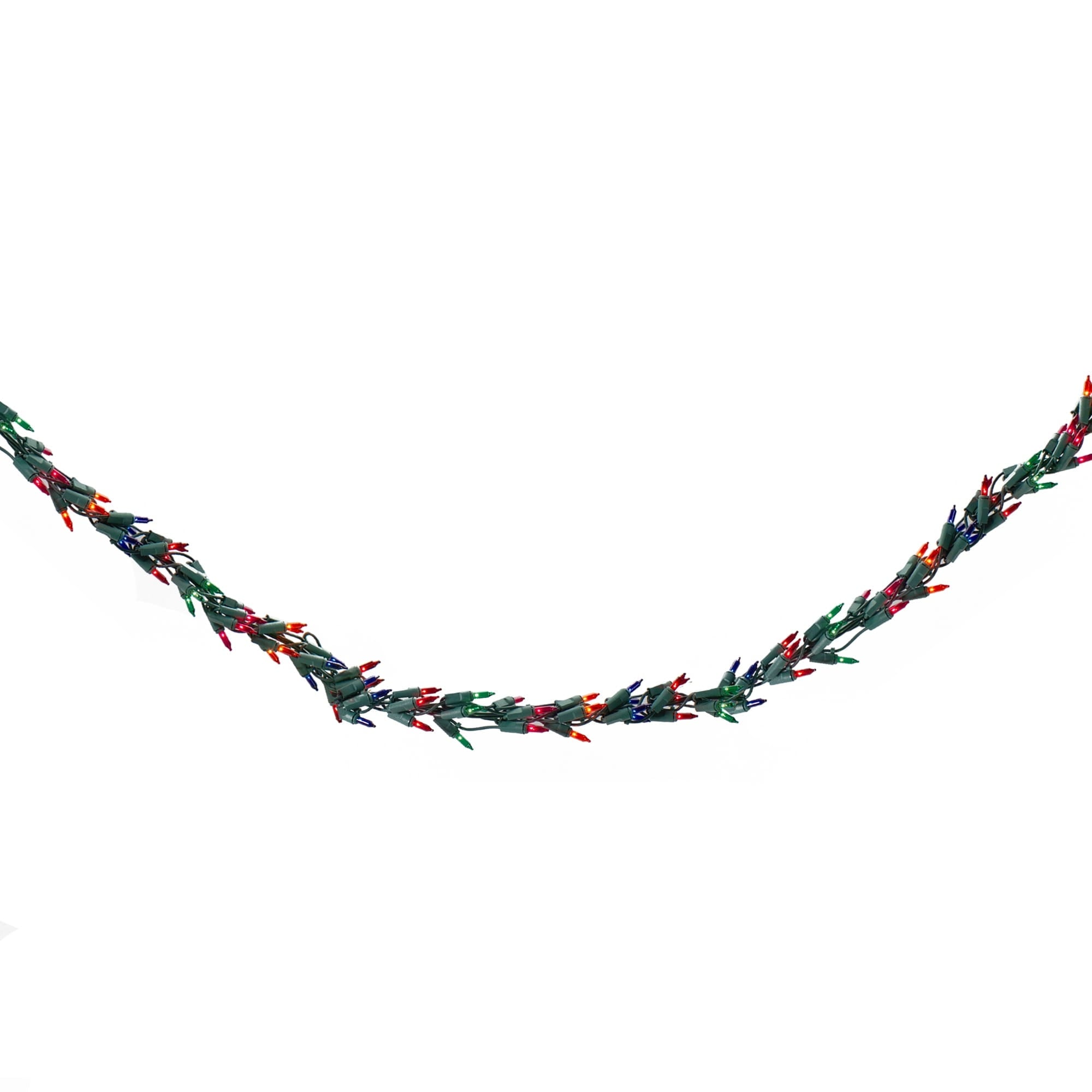 300 Count Multi-Color Mini Christmas Light Garland Set - Green Wire 18'