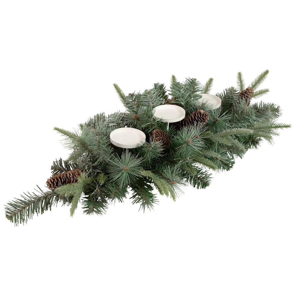Northlight 32" Artificial Mixed Pine and Pine Cones Christmas Candle Holder Centerpiece
