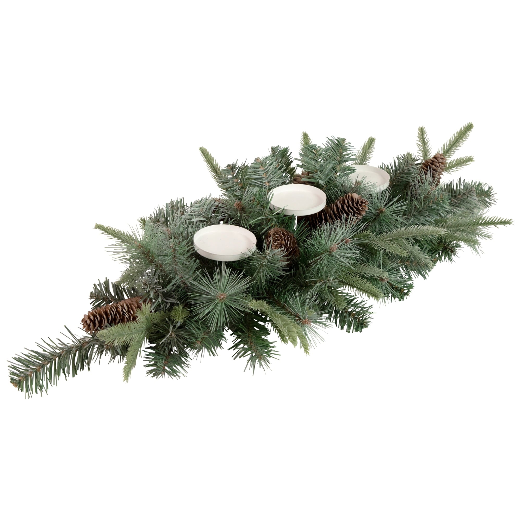 Northlight 32" Artificial Mixed Pine and Pine Cones Christmas Candle Holder Centerpiece
