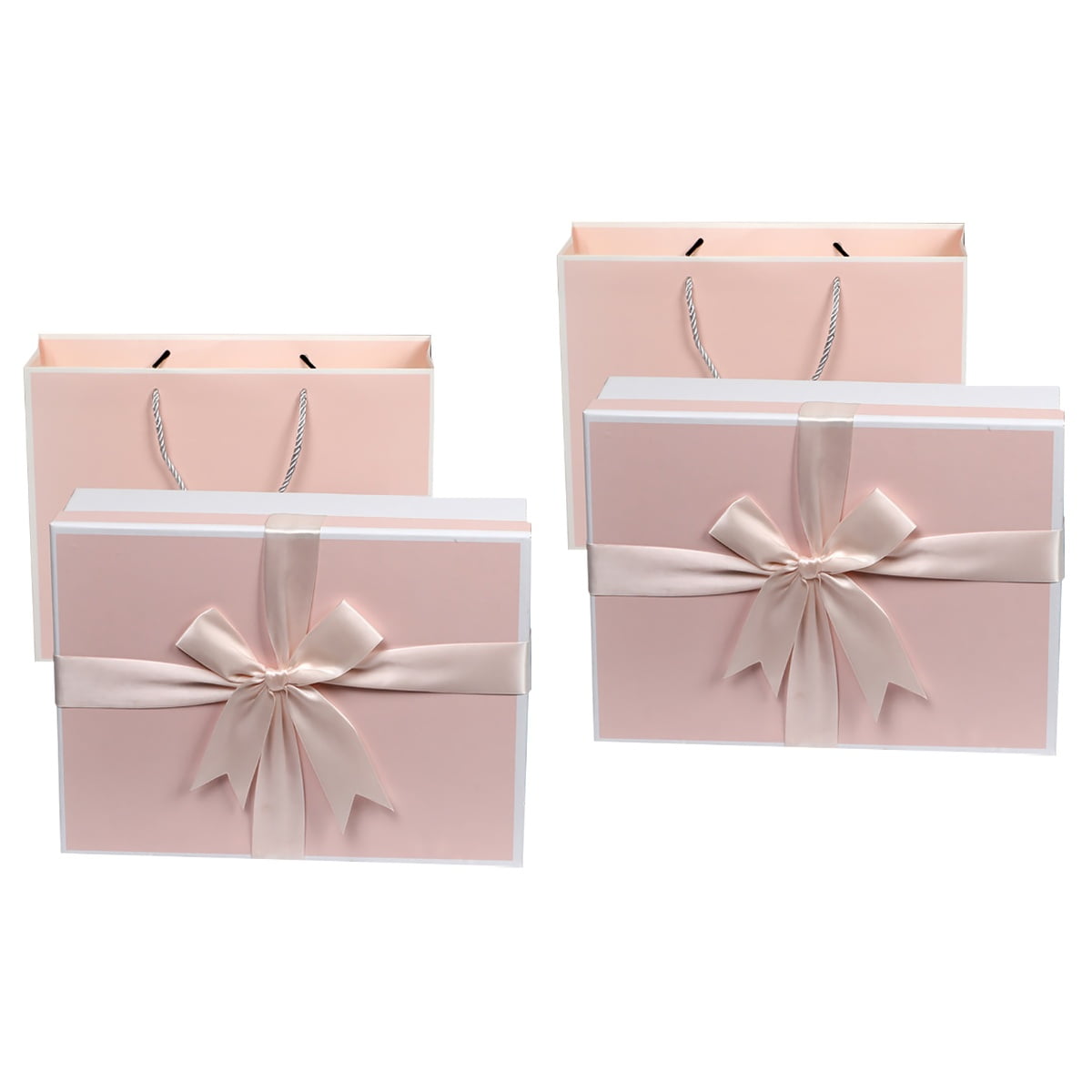 Masteelf 2 pcs Delicate Bow Ribbon Wrapping Box Christmas Gift Wrapper Christmas Gift Box