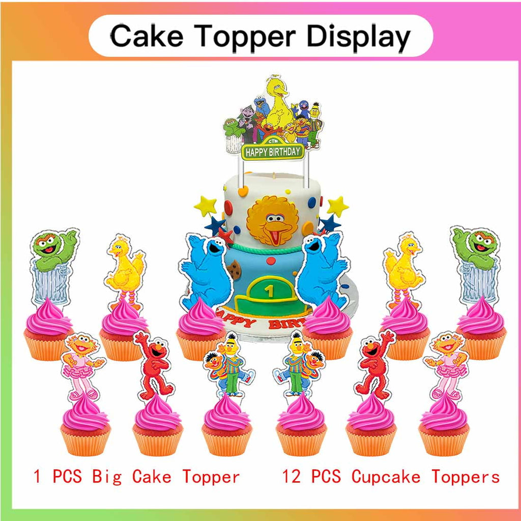 Sesame Street Balloons Party Supplies 1st Decor Tableware Birthday Cake Topper Decorations Banner Backdrop