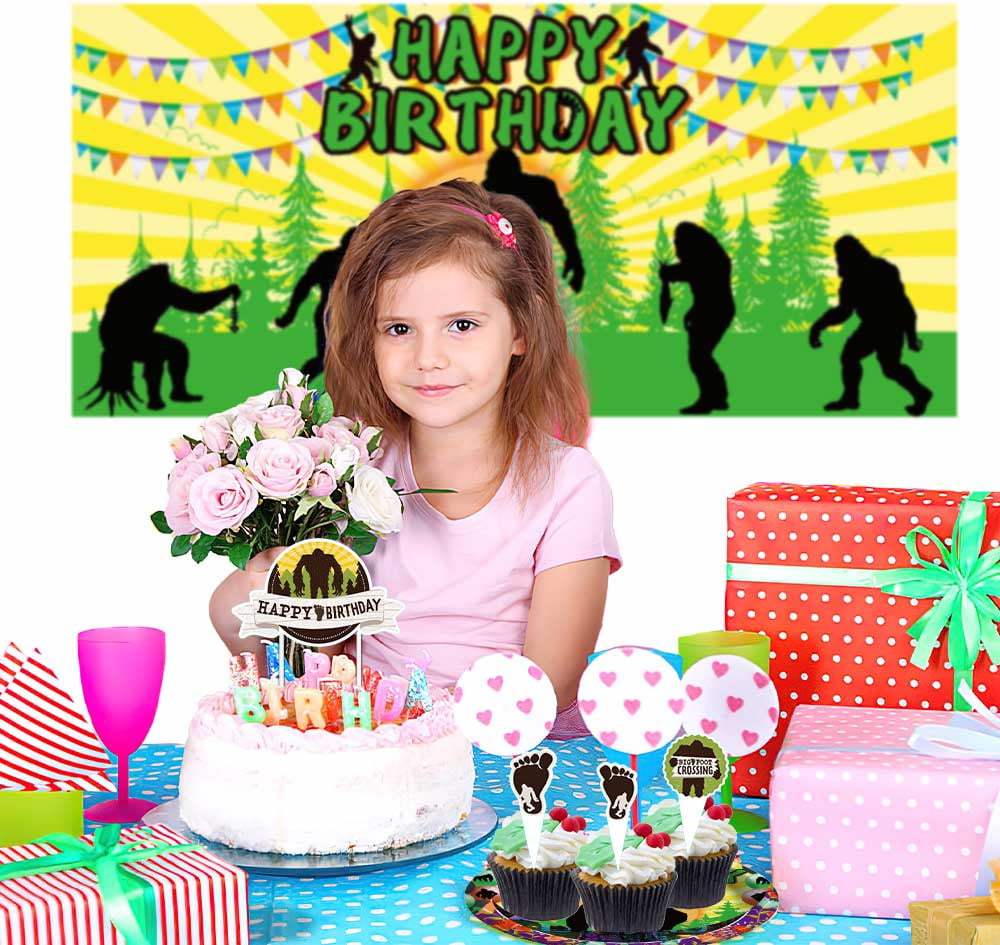 Big Foot Party Supplies Plates Decorations Birthday Cake Topper Banner Decor Backdrop Balloons