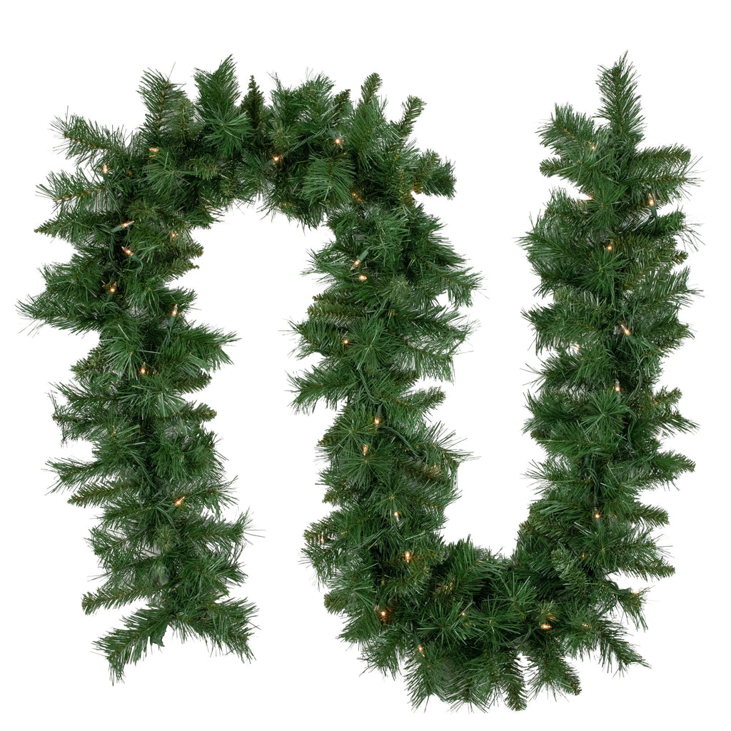 Northlight Pre-Lit Chatham Pine Artificial Christmas Garland - 9' x 10" - Clear Lights