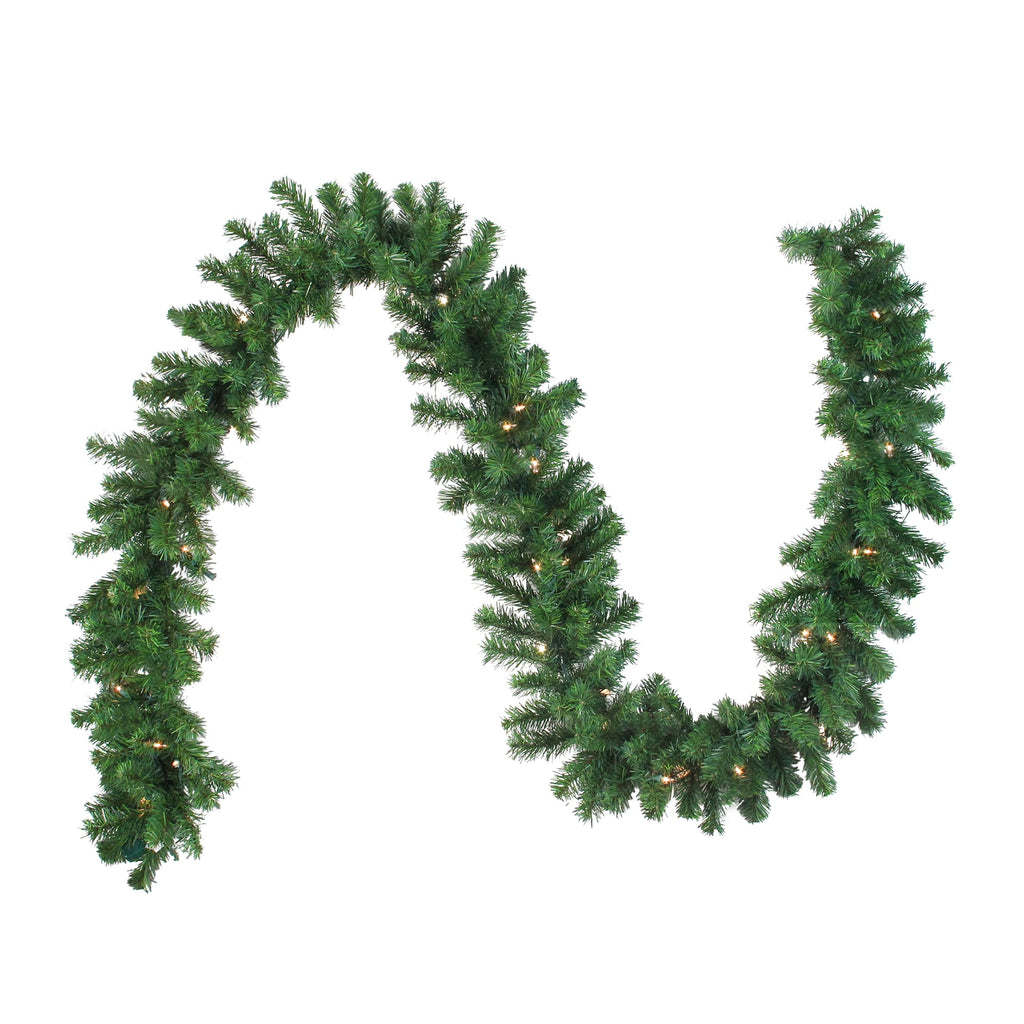 9' x 10" Pre-Lit Oak Creek Pine Artificial Christmas Garland - Clear Dura-Lit Lights