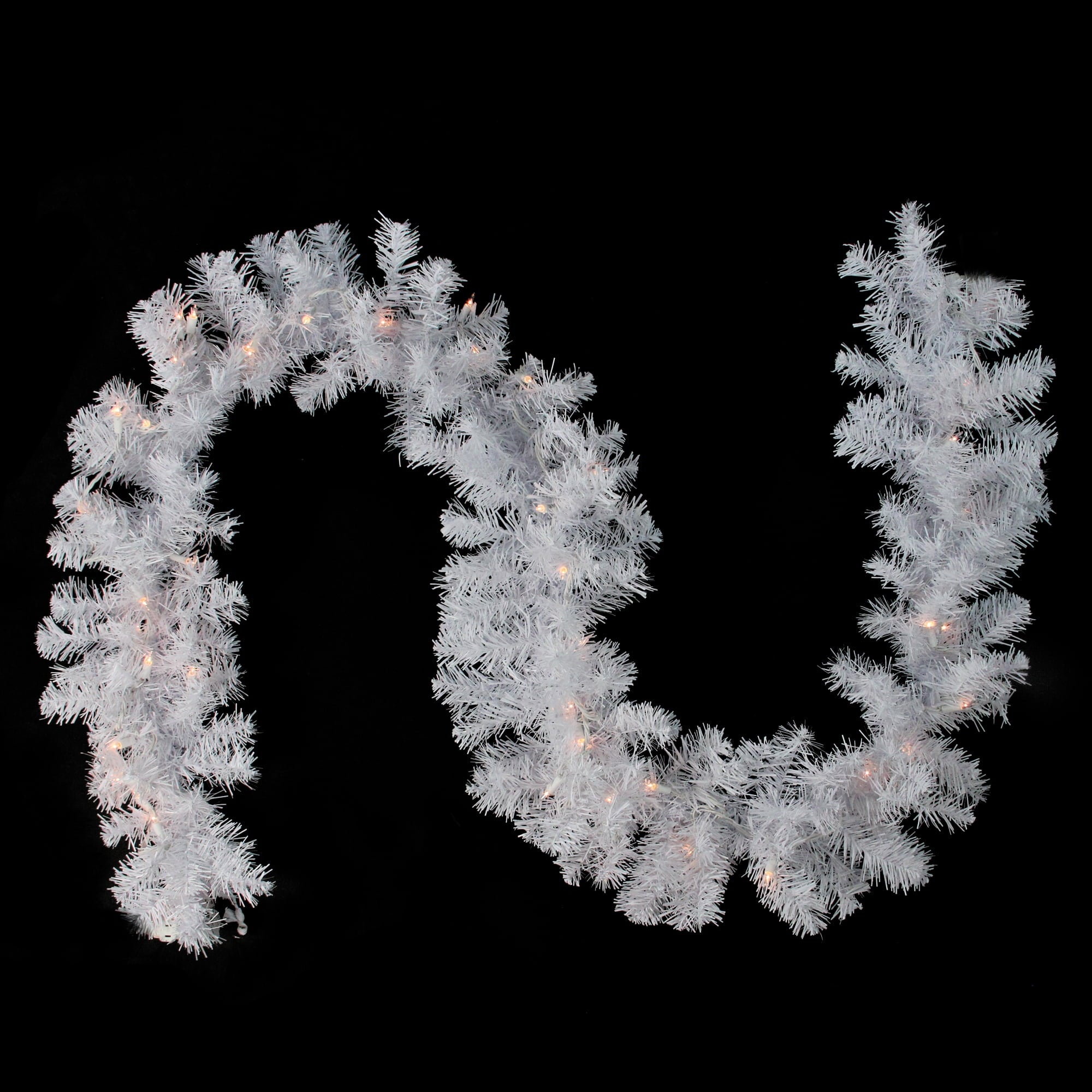9' x 12" Pre-Lit White Crystal Spruce Artificial Christmas Garland - Clear Dura Lights