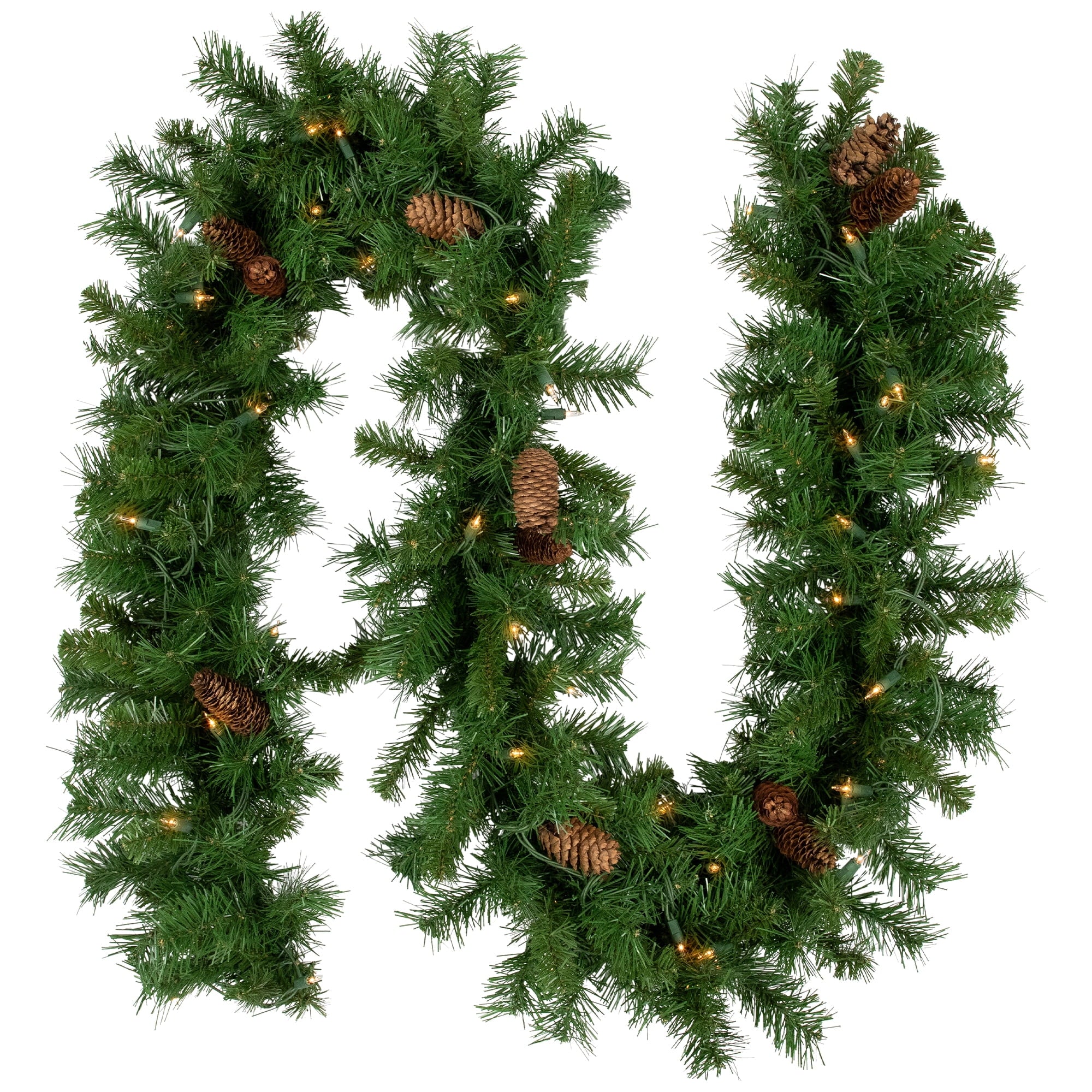 Northlight 9' x 14" Prelit Dakota Red Pine Artificial Christmas Garland - Clear Lights