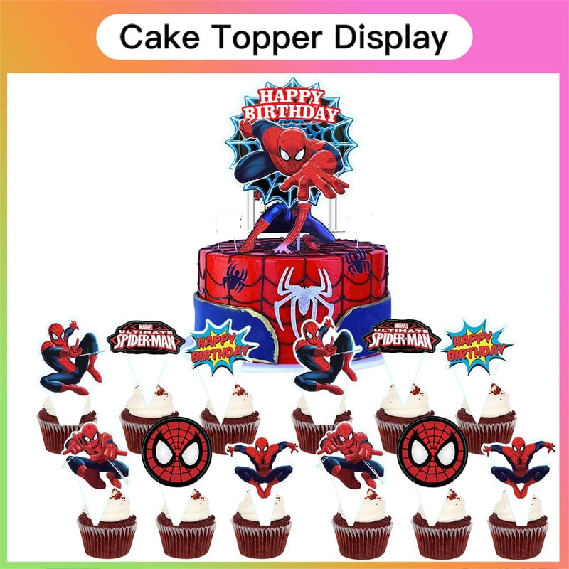 Spiderman Party Supplies Plates Decoration Backdrop Banner Birthday Decor Tableware Fans Balloons